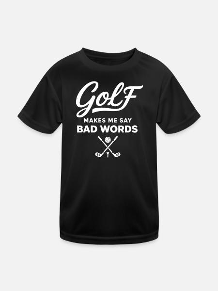 Golf und Schimpfwörter: Der Humor des Golfers - Kinder Funktions-T-Shirt - Schwarz - Vorne