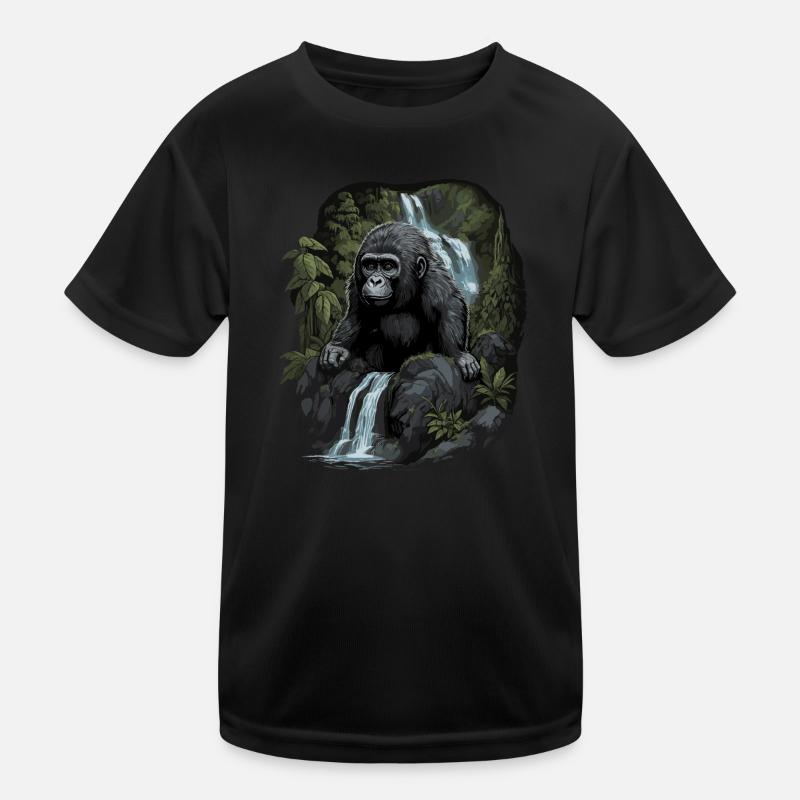 Gorille Singe Animal Bébé Louveteau Singe Gorilles T-shirt sport Enfant
