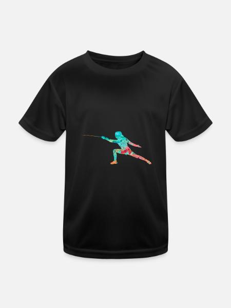 Escrime et escrime PopArt - T-shirt sport Enfant - noir - Devant