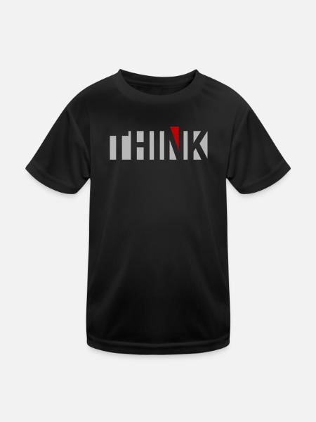 THINK - Kinder Funktions-T-Shirt - Schwarz