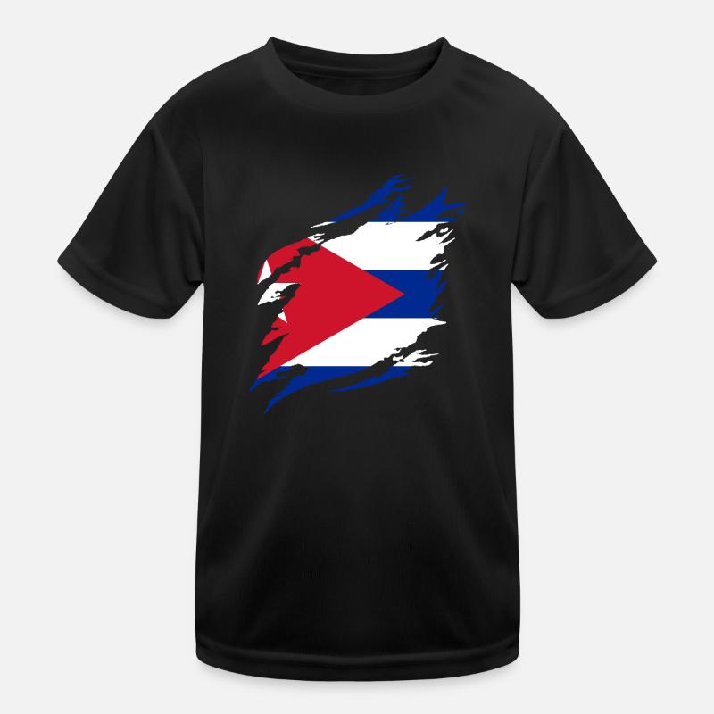 Kuba Flagge Karibik Urlaub Cuba Reise Havanna Kinder Funktions-T-Shirt
