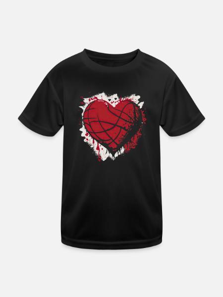Volleyball Beach Volleyball Heart - Kids Functional T-Shirt - black - Front