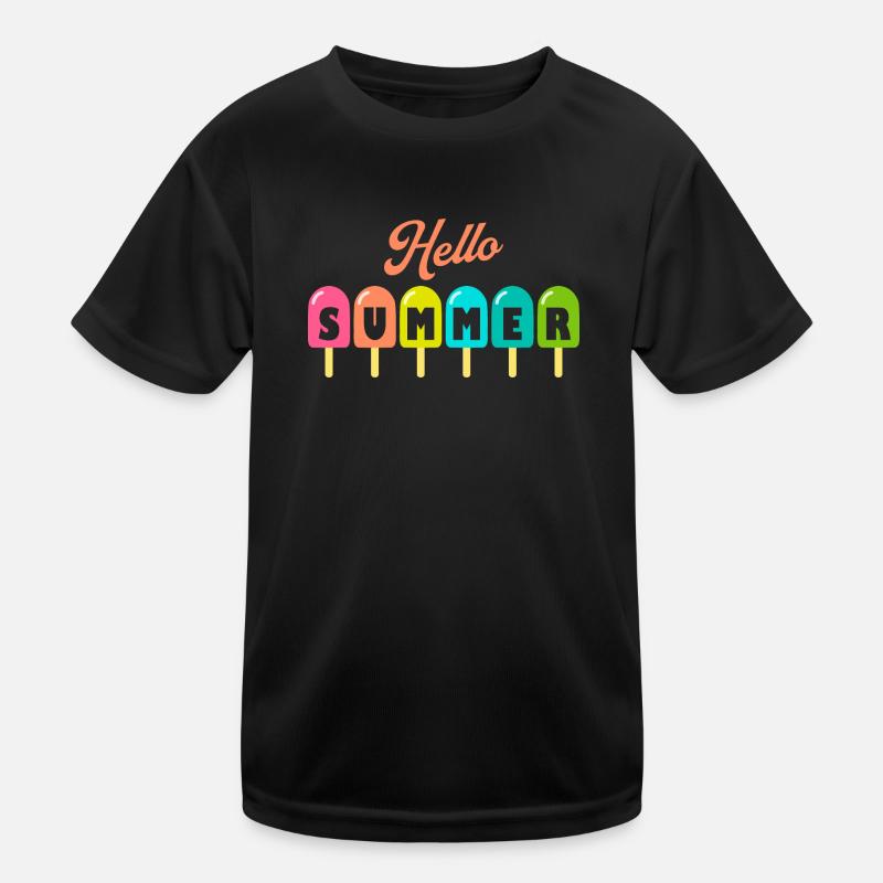 Hello Summer Popsicle | Summer Vacation Sunset Kids Functional T-Shirt