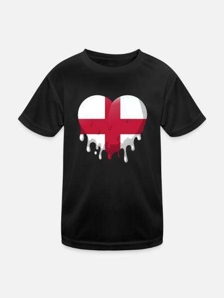 England Flag Vintage English Flag Used Look - Kids Functional T-Shirt - black - Front