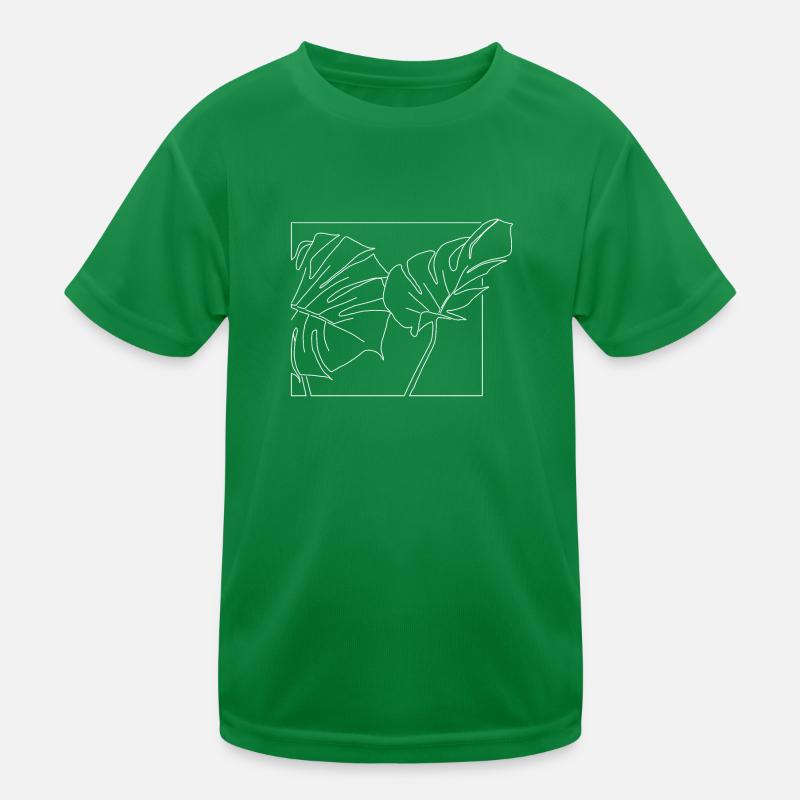 Monstera Leafs in white Kids Functional T-Shirt