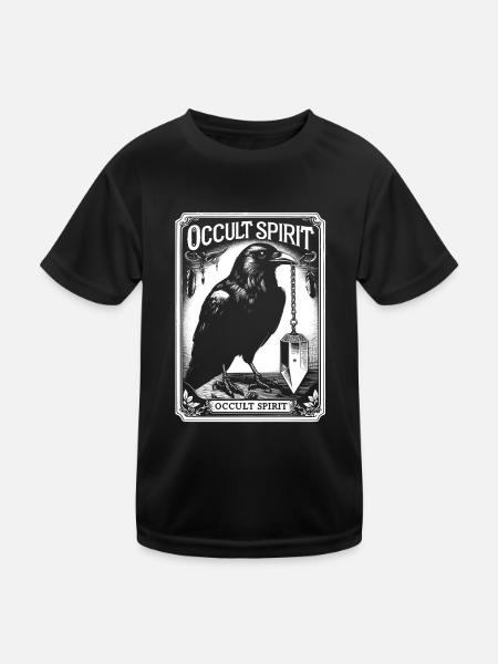 Occult Spirit Raven Pendulum - Kids Functional T-Shirt - black - Front
