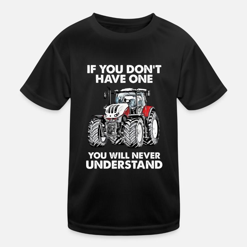 Tractor fans beware! Eye-catcher - Farmer Kids Functional T-Shirt