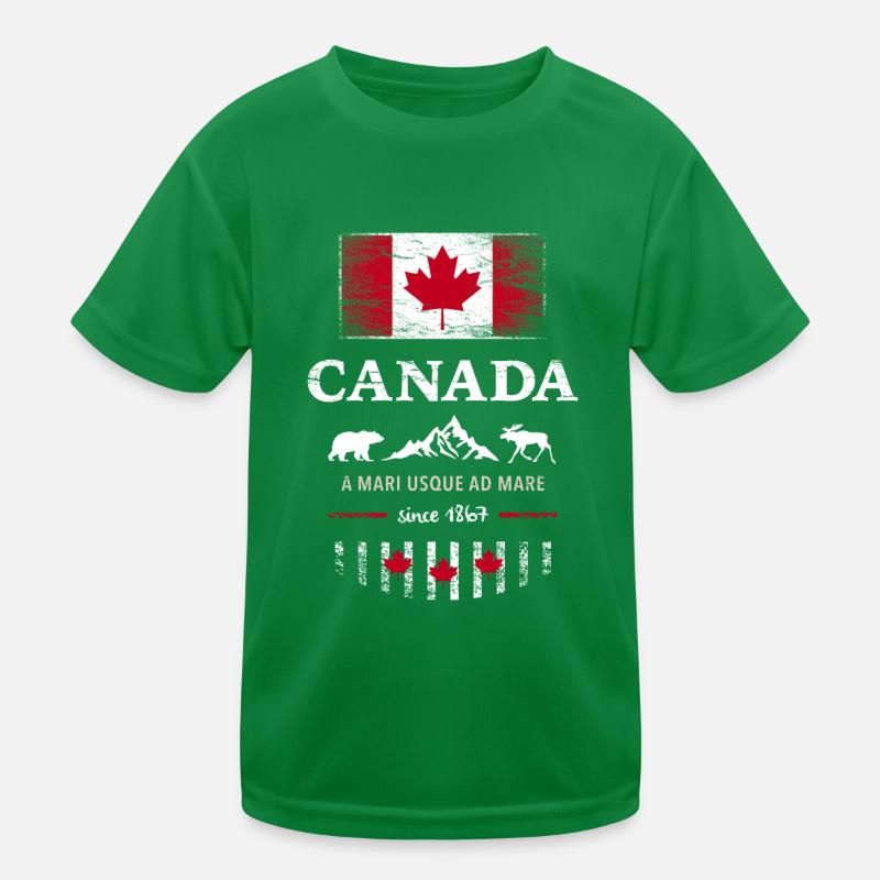 Drapeau du Canada Drapeau de la feuille d’érable de l’Amérique du Nord T-shirt sport Enfant
