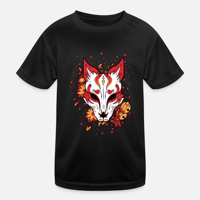 Fox Mask, Fox, Kitsune Kids Functional T-Shirt
