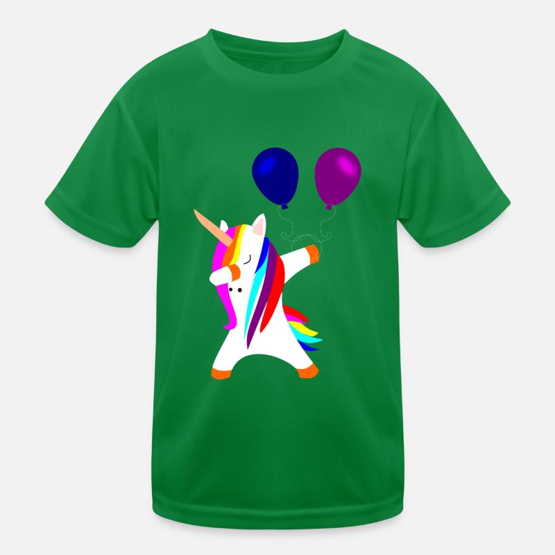 dabbing uncorn Einhorn Einhörner mit Luftballons Kinder Funktions-T-Shirt