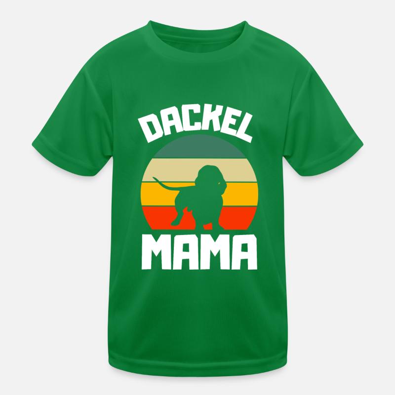 Hunde Mama Retro Dackel Kinder Funktions-T-Shirt