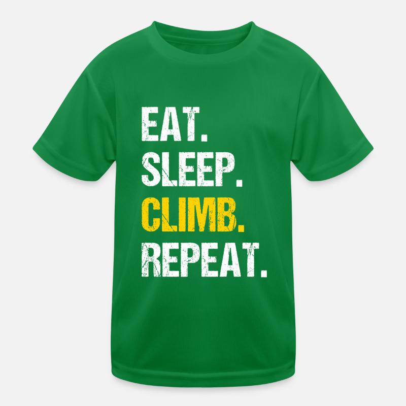 Eat Sleep Climb Repeat Rock Boulder Bouldering Roc Kinder Funktions-T-Shirt