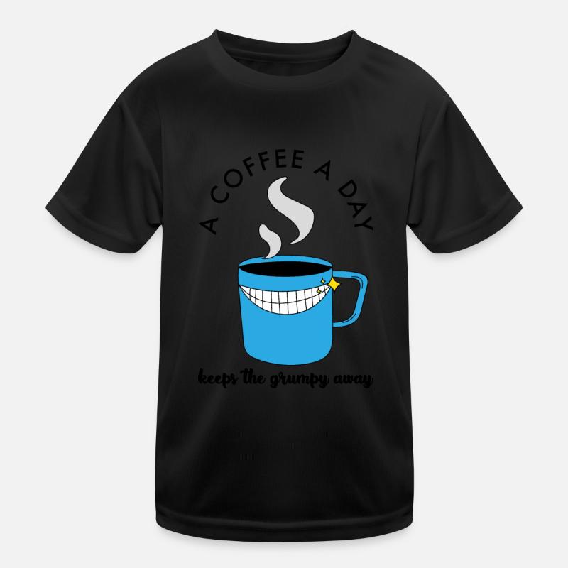 ACoffeeADay black Kinder Funktions-T-Shirt
