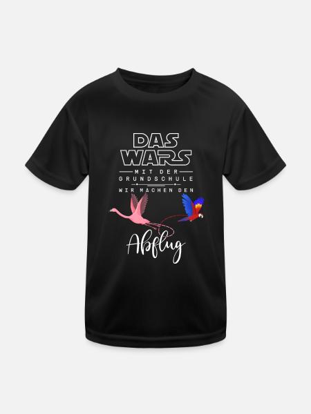 Das Wars Mit Der Grundschule Papagei Flamingo - Kinder Funktions-T-Shirt - Schwarz - Vorne