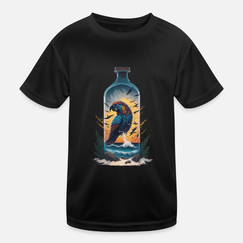Papagei Flasche Kinder Funktions-T-Shirt