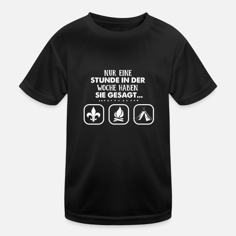 pfadi Nur eine Stunde die Woche - Kinder Funktions-T-Shirt - Schwarz