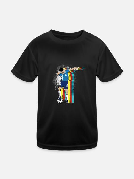 Fußballer Dab - Kinder Funktions-T-Shirt - Schwarz