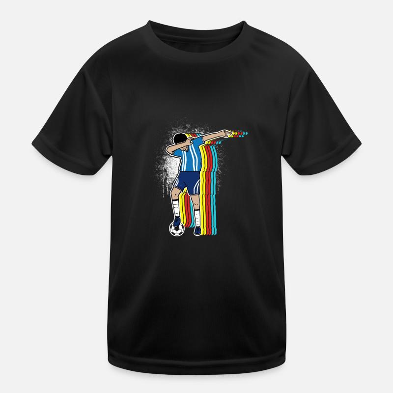 Fußballer Dab - Kinder Funktions-T-Shirt - Schwarz