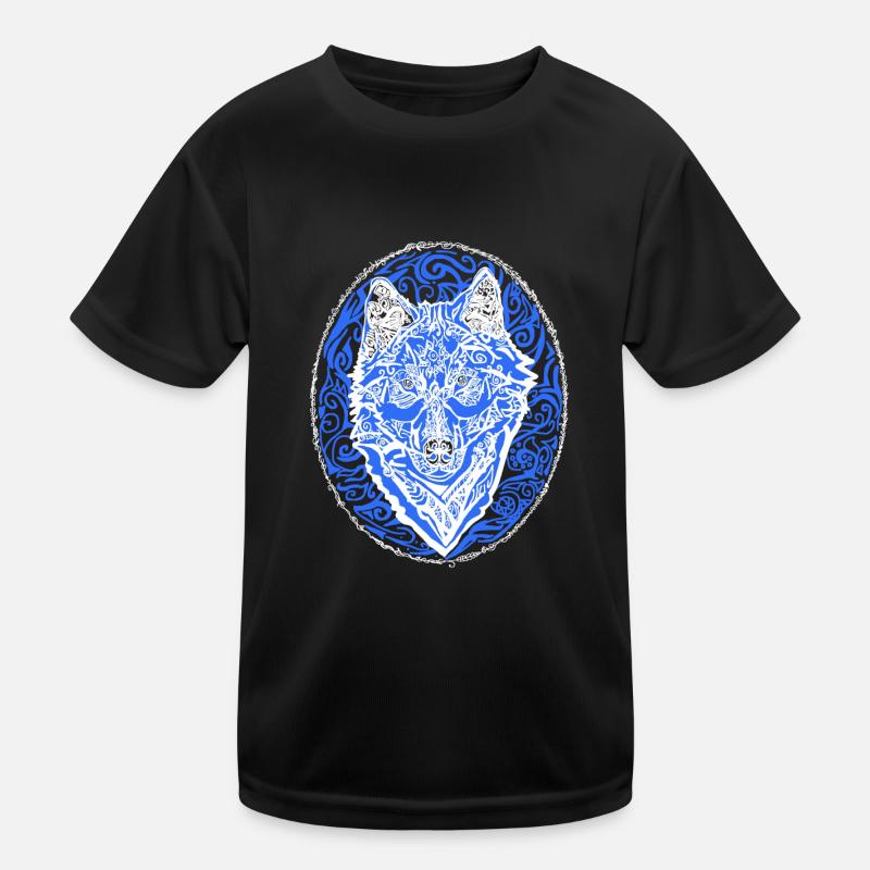wolf - Kids Functional T-Shirt - black