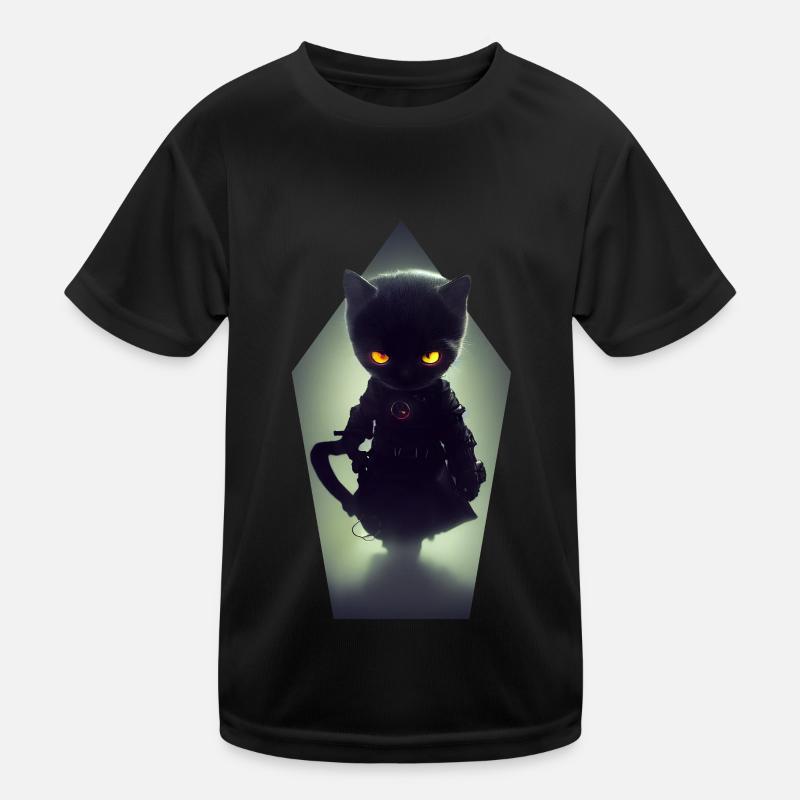 Böse Katze Kinder Funktions-T-Shirt