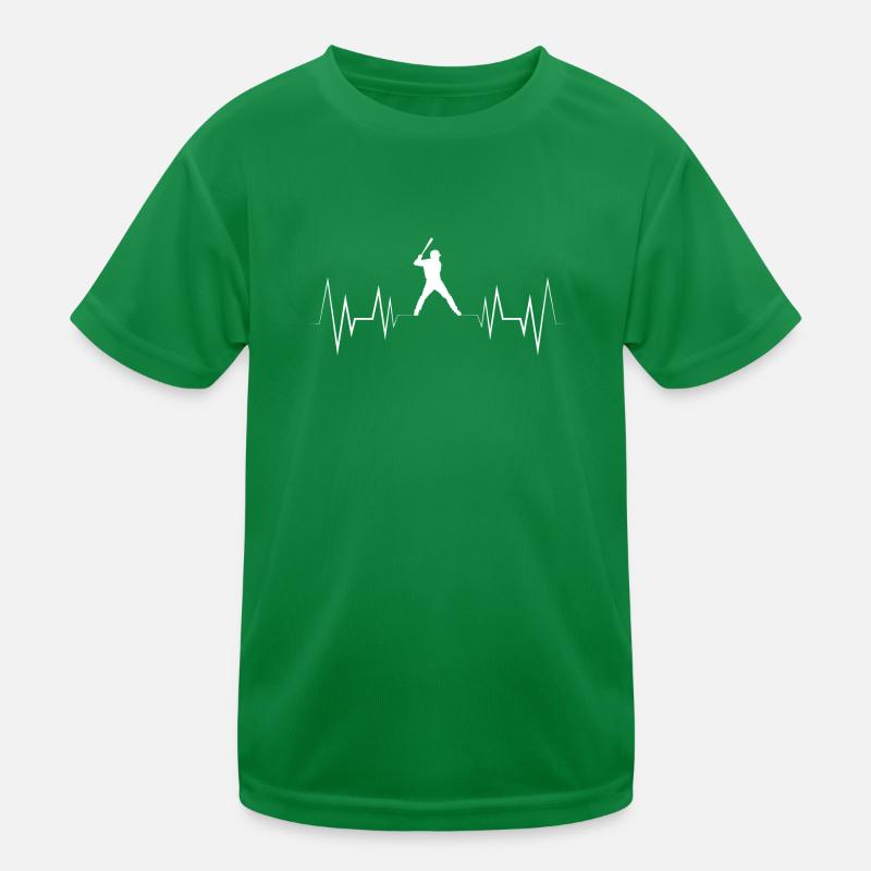 Herzschlag Baseball Silhouette Kinder Funktions-T-Shirt