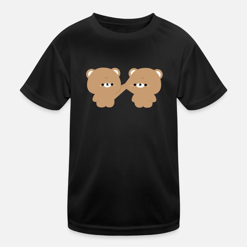 Brown Bear Couple Kids Functional T-Shirt