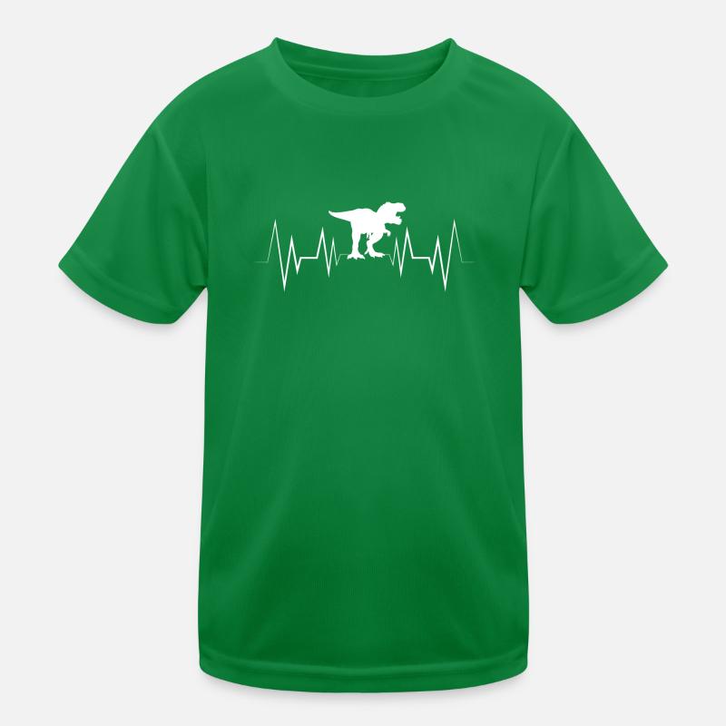 Herzschlag T-Rex Silhouette Kinder Funktions-T-Shirt