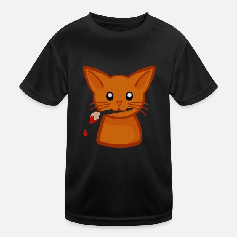 Kritzelkatze Kinder Funktions-T-Shirt