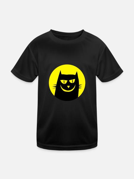 Cat funny - Kids Functional T-Shirt - black - Front