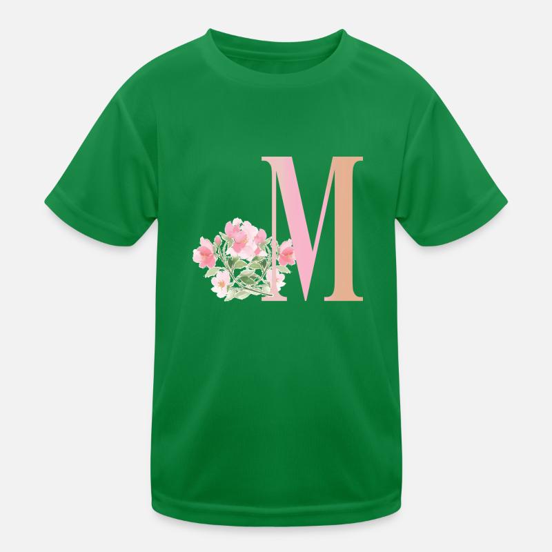 Lettre M avec fleurs T-shirt sport Enfant