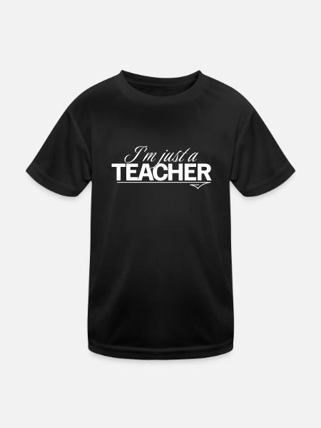 Job Design T-Shirt Lehrer - Kinder Funktions-T-Shirt - Schwarz - Vorne