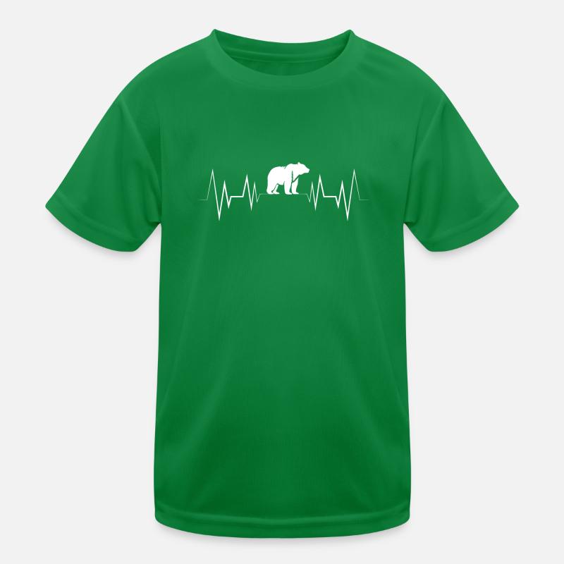 Herzschlag Bär Silhouette Kinder Funktions-T-Shirt