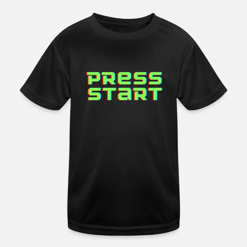 Press Start Arcade flipper vert fluo rétro T-shirt sport Enfant