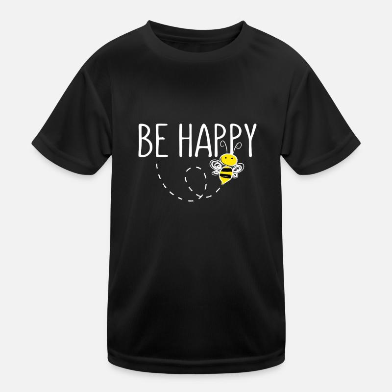 Be Happy Bee Statement Happy Kids Functional T-Shirt