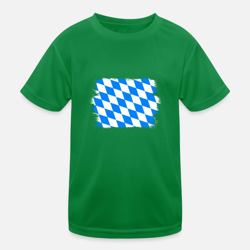 Drapeau de la Bavière Utilisé Look Drapeau Bavarois Vintage T-shirt sport Enfant