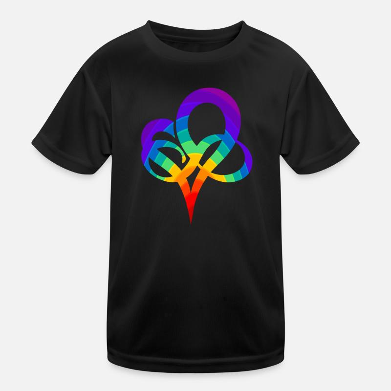 Regenbogen Herz Kinder Funktions-T-Shirt