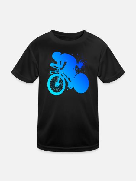 Rennradfahren Road Bike Herren Rennradfahrer - Kinder Funktions-T-Shirt - Schwarz - Vorne