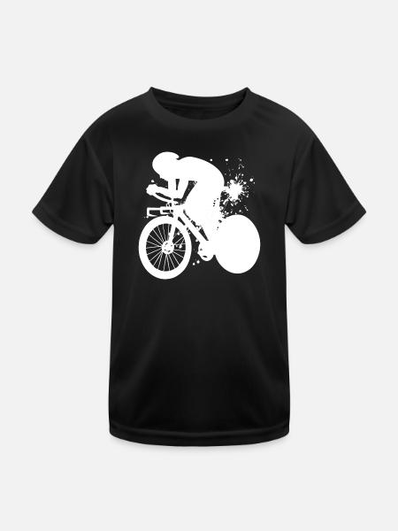 Cycliste sur route Hommes Vélo de route Vélo de route - T-shirt sport Enfant - noir - Devant