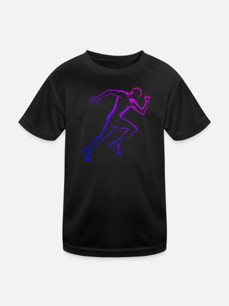 Course féminine Cross Country Running Fitness - T-shirt sport Enfant - noir - Devant