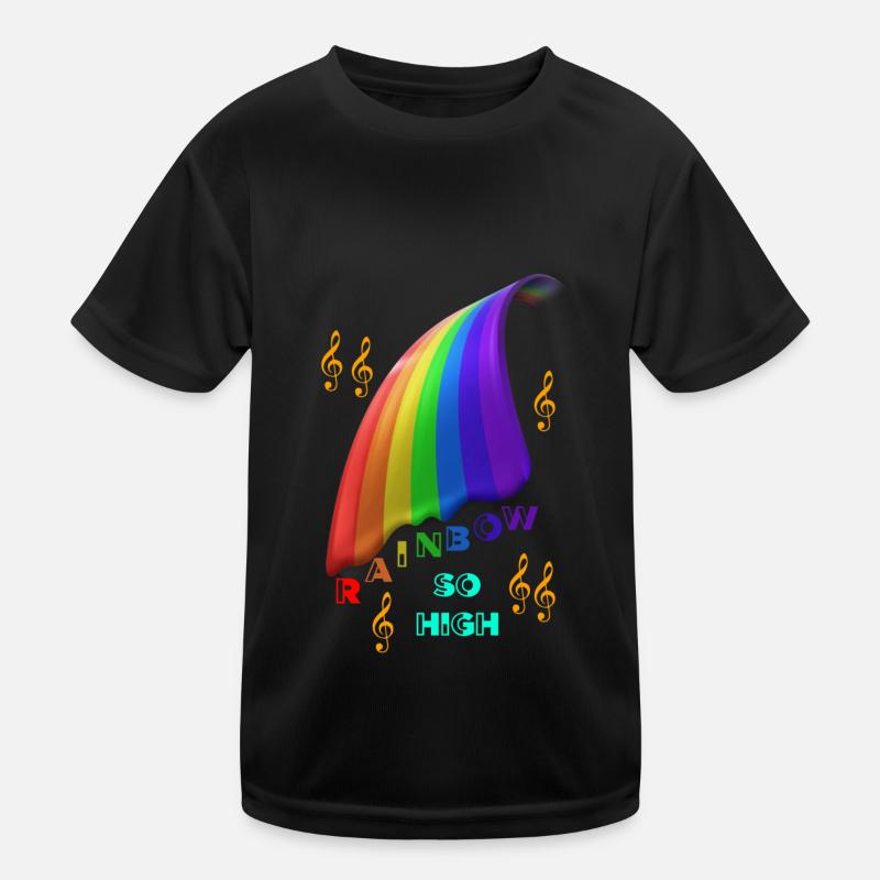 Regenbogen Regenbogen Regenbogen Regenbogen - Kinder Funktions-T-Shirt - Schwarz