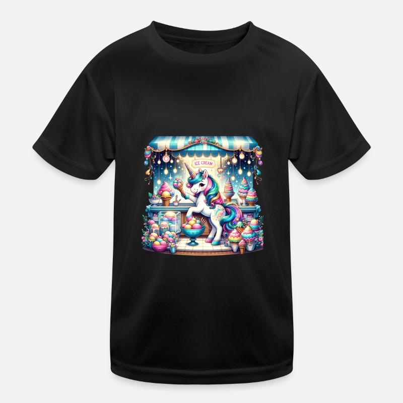 Einhorn-Eiscreme-Verkäufer Kinder Funktions-T-Shirt