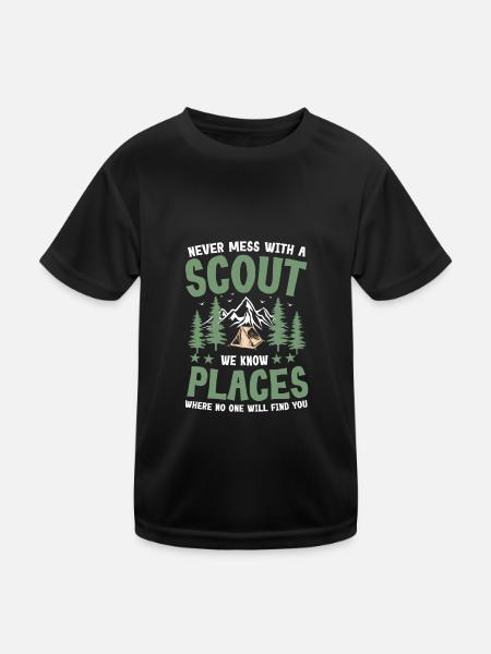 Pfadfinder und Pfadfinderführer - Kinder Funktions-T-Shirt - Schwarz - Vorne
