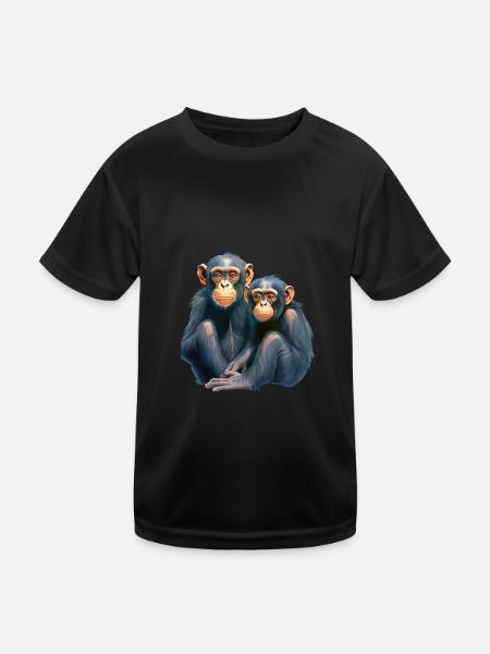 Niedlicher Affe für Kinder für Kinder - Kinder Funktions-T-Shirt - Schwarz
