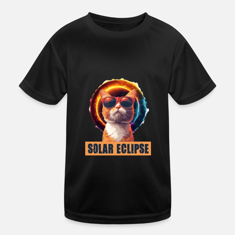 Sonnenfinsternis Katze Kinder Funktions-T-Shirt