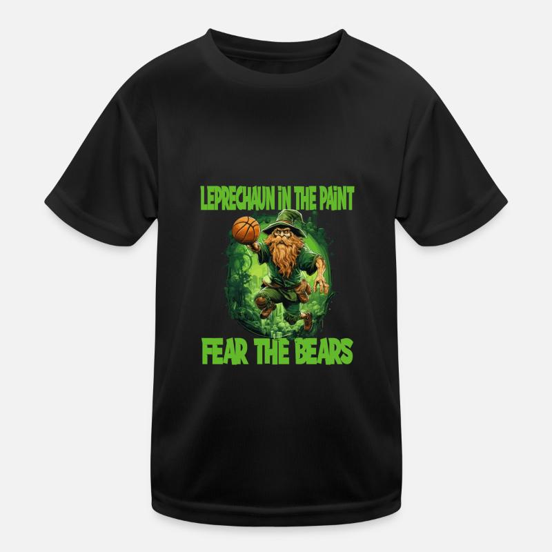 Leprechaun Bart Basketball für einen Kinder Funktions-T-Shirt