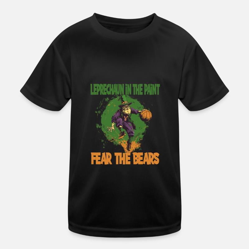 Leprechaun Bart Basketball für einen Kinder Funktions-T-Shirt