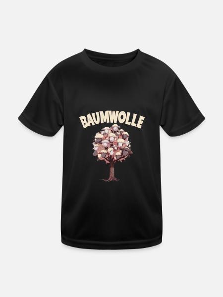 Baumwolle Schafe für einen Schafliebhaber - Kinder Funktions-T-Shirt - Schwarz - Vorne