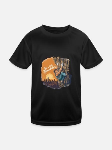 Be a little Boulder für einen Kletterer Boulder - Kinder Funktions-T-Shirt - Schwarz