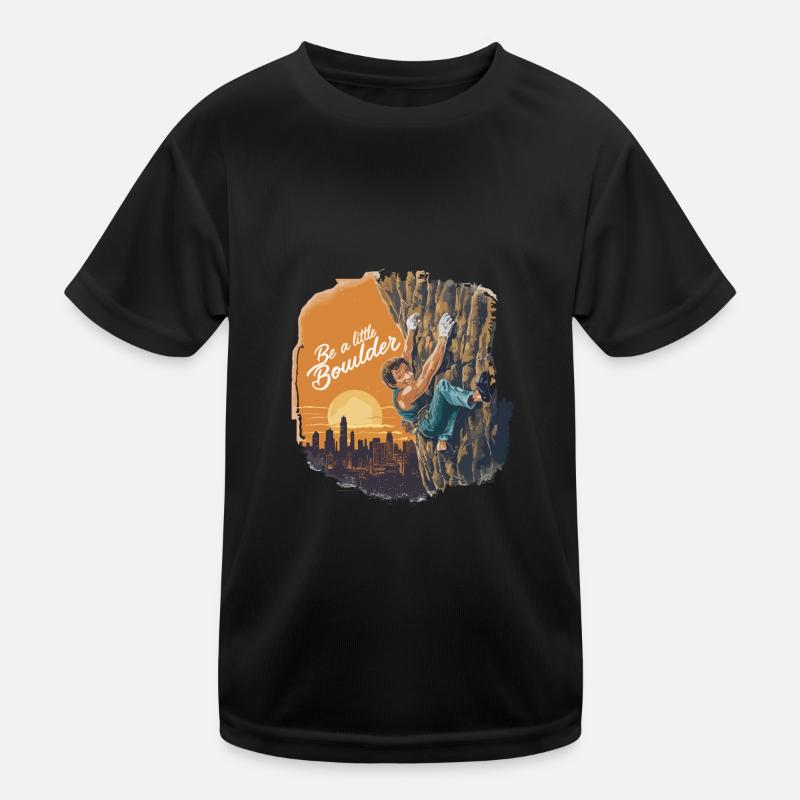 Be a little Boulder für einen Kletterer Boulder - Kinder Funktions-T-Shirt - Schwarz