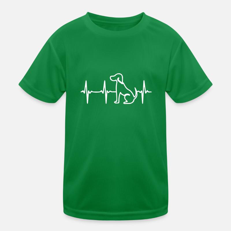 Heart Beat Dog Kinder Funktions-T-Shirt